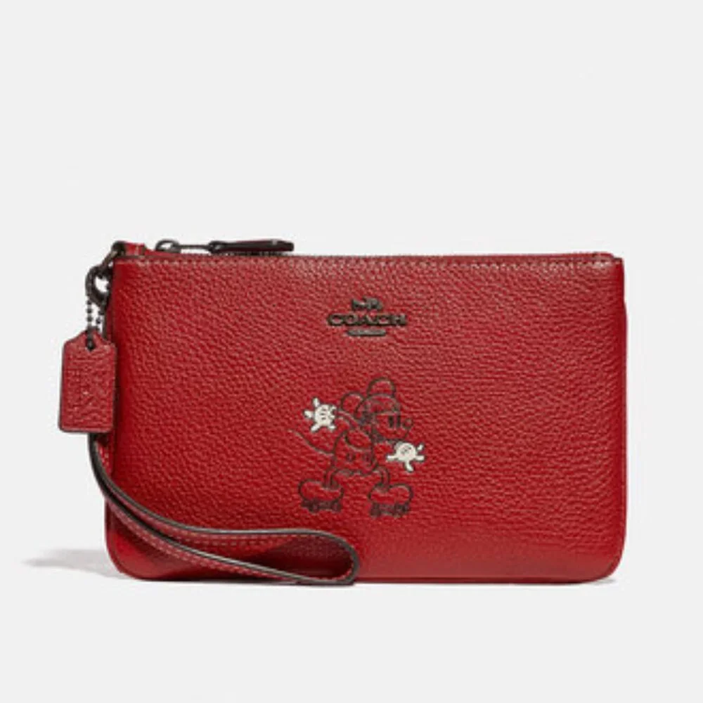 🐭 Coach Disney X Coach Small Wristlet With Mickey Motif